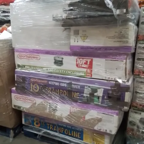 PALLET CONTAINING A LARGE QUANTITY OF TRAMPOLINES 