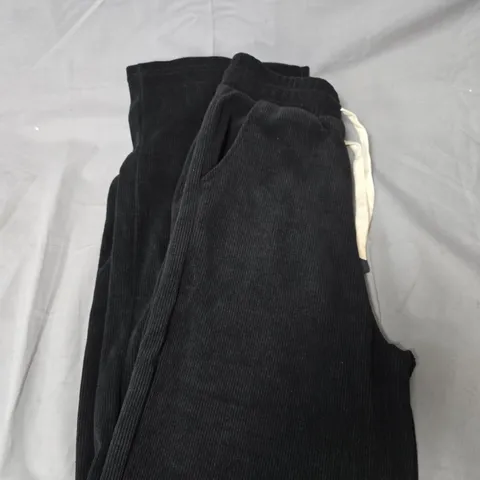 TAMSY BLACK CORDUROY TROUSERS – FOLDED - SIZE SMALL