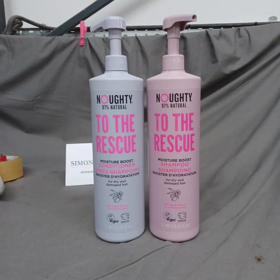 LOT OF 2 N0UGHTY TO THE RESCUE SHAMPOO AND CONDITIONER 1L