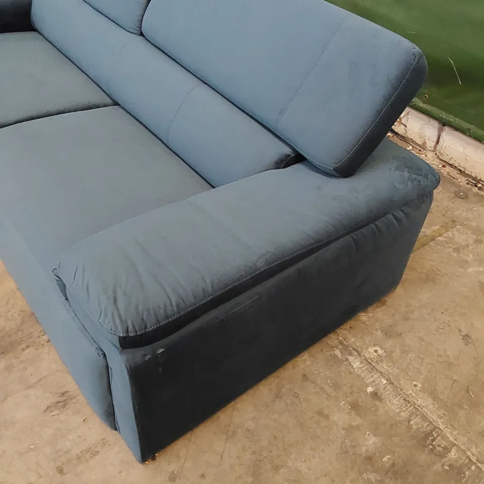 DESIGNER LARGE TEAL SOFA WITH ADJUSTABLE BACKREST 