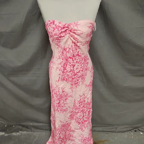 NOBODY'S CHILD RUBY MIDI DRESS PINK FLORAL SIZE 10