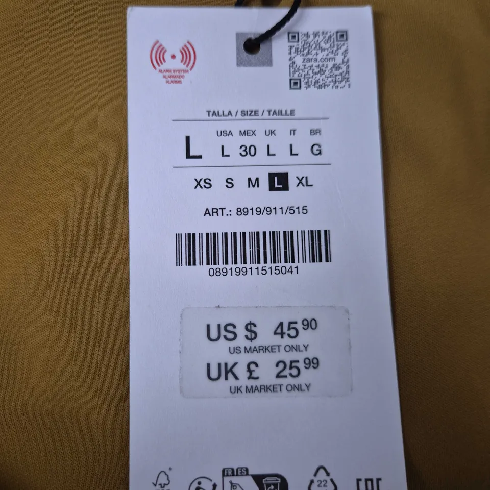 ZARA Mustard Halter-Neck Top – UK Size Large (L)