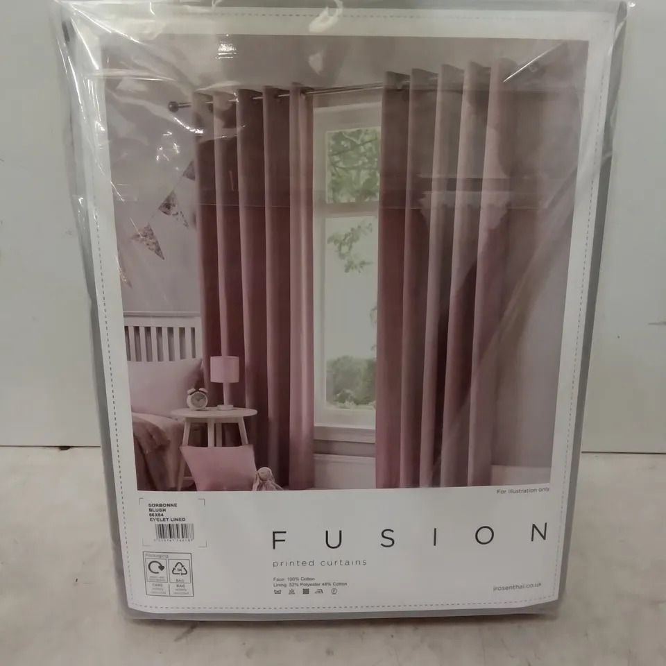 FUSION FULLY LINED CURTAINS IN PINK 