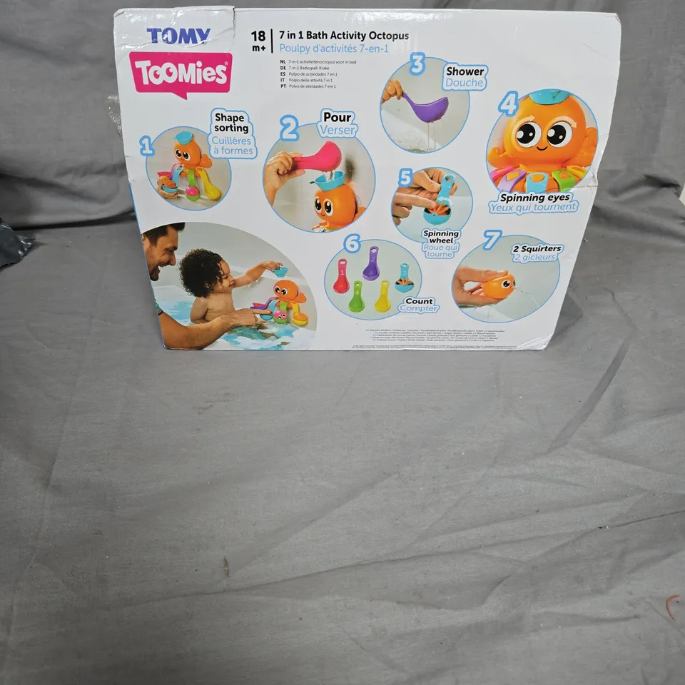 Tomy Toomies 7 in 1 Bath Activity Octopus – Boxed Bath Toy (18m+)