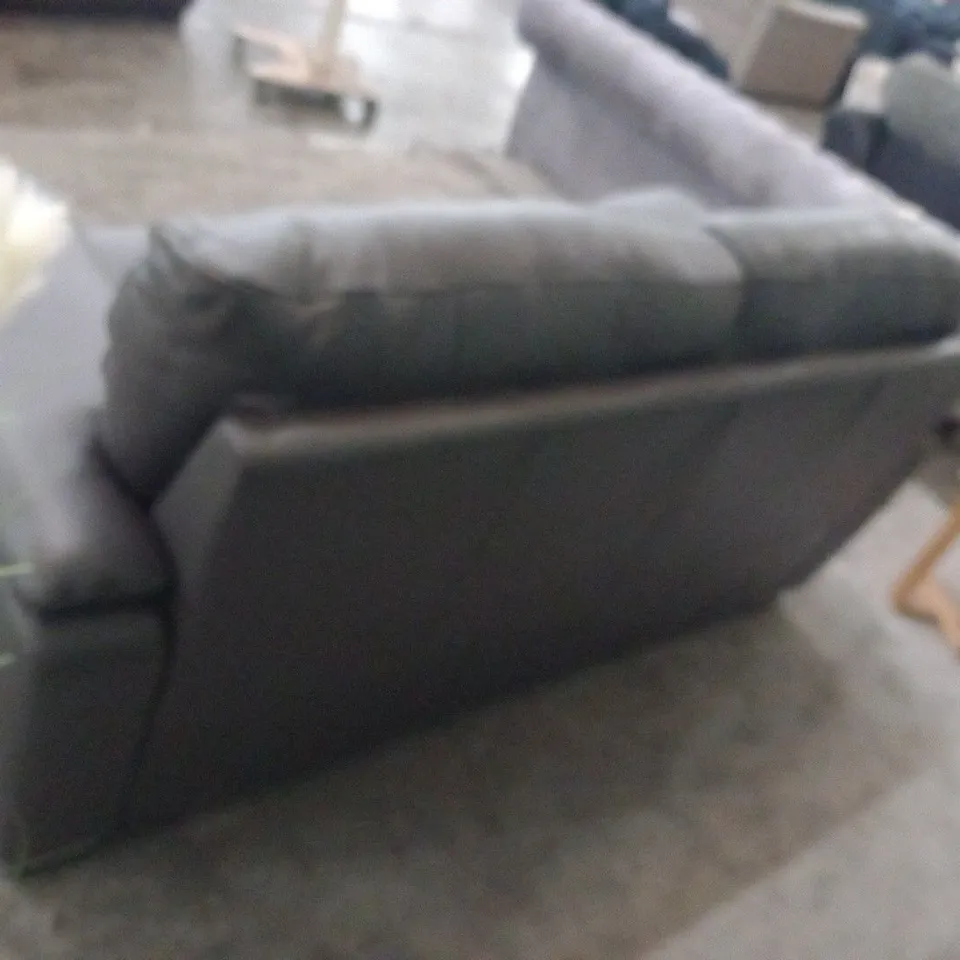 DESIGNER ITALIAN MADE GRADO GREY LEATHER LOVESEAT