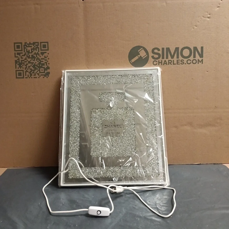 CHANEL NO 5 LOGO CRUSHED DIAMOND MIRROR/ART IN FRAME