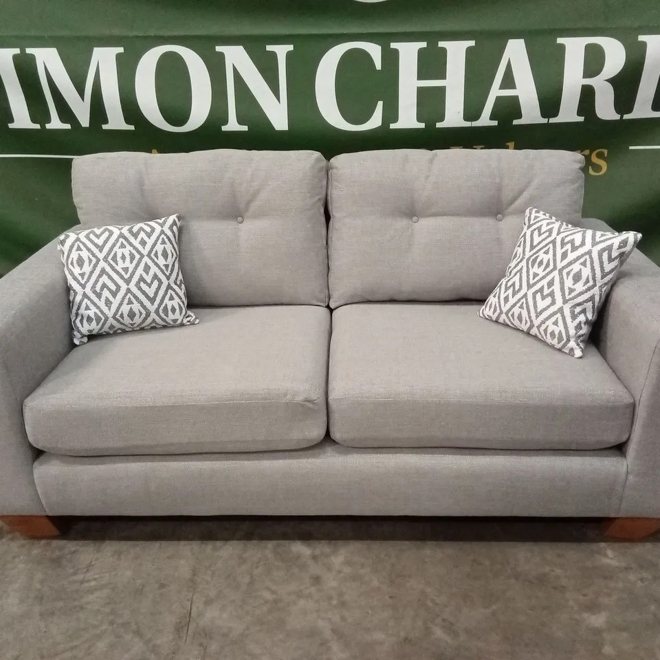 PRENT FABRIC 3 SEATER SOFA - SILVER RRP £799