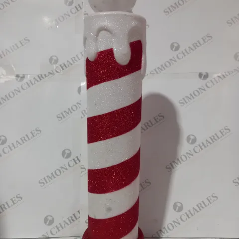 BOXED MR CHRISTMAS INDOOR/OUTDOOR LIGHT UP CANDLE RED/WHITE