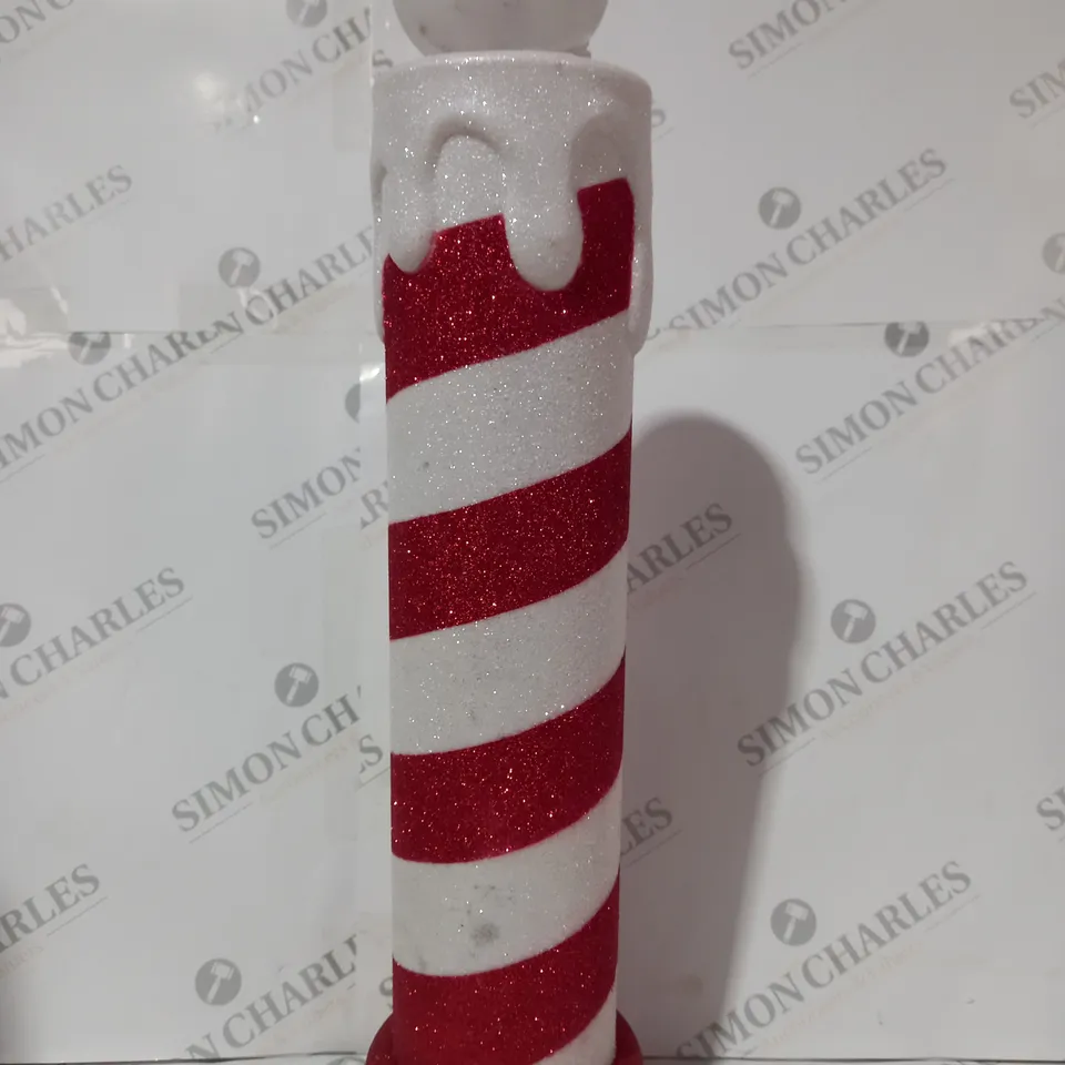 BOXED MR CHRISTMAS INDOOR/OUTDOOR LIGHT UP CANDLE RED/WHITE