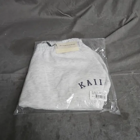KAIIA SWEAT LOGO SHORTS IN GREY MARL SIZE 14