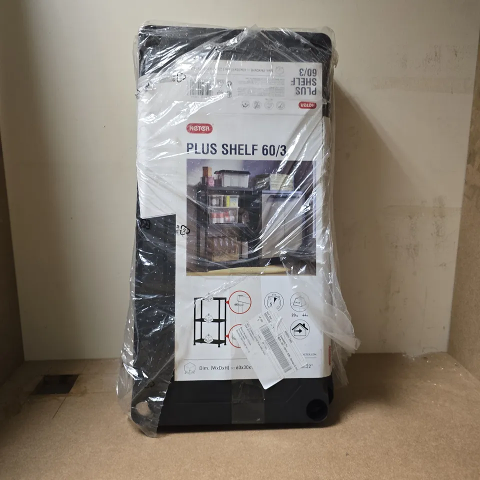 KETER PLUS SHELF 60/3 STORAGE SHELVING UNIT – BOXED
