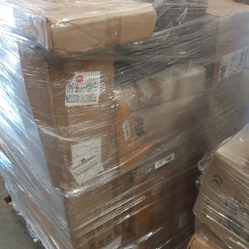 PALLET CONTAINING LARGE AMOUNT OF LIFTING WEIGHTS, SIDE TABLE, MAIL BOX, MILK FROTHER ETC.