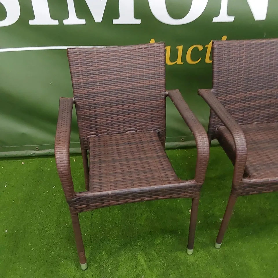 SET OF 4 CHOCOLATE MIX RATTAN CHAIRS 