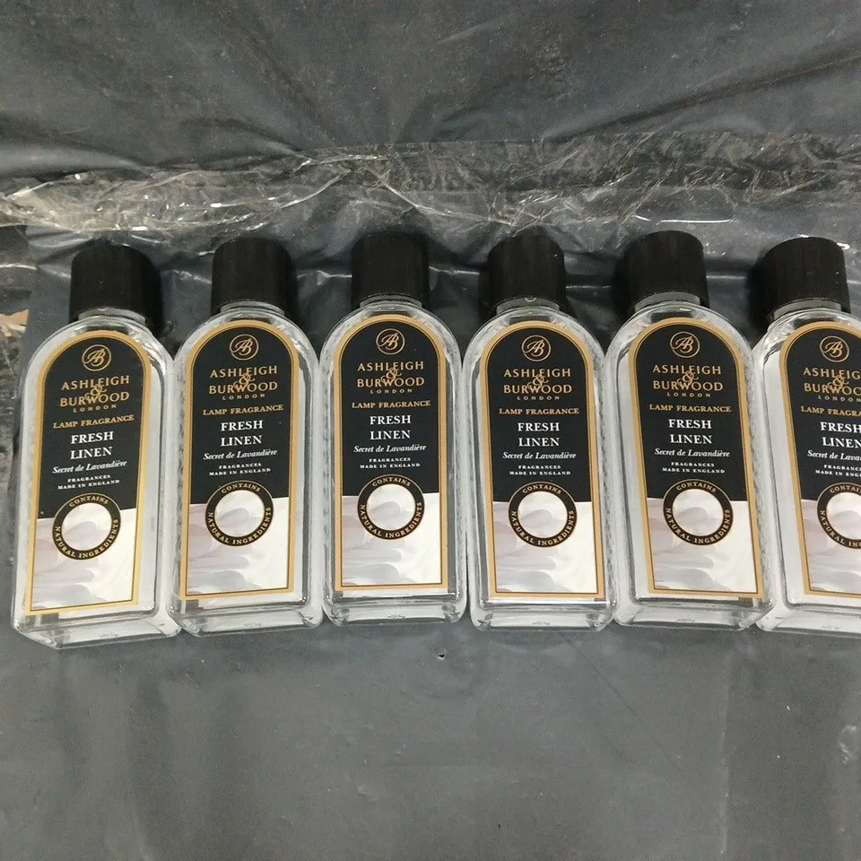 ASHLEIGH & BURWOOD FRESH LINEN LAMP FRAGRANCE 6X250ML - COLLECTION ONLY 