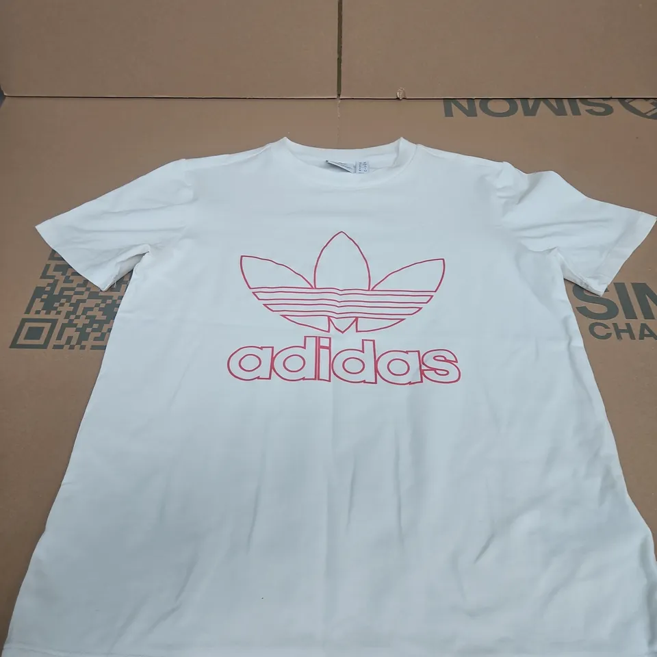 ADIDAS WHITE LOGO TEE SIZE UK 10