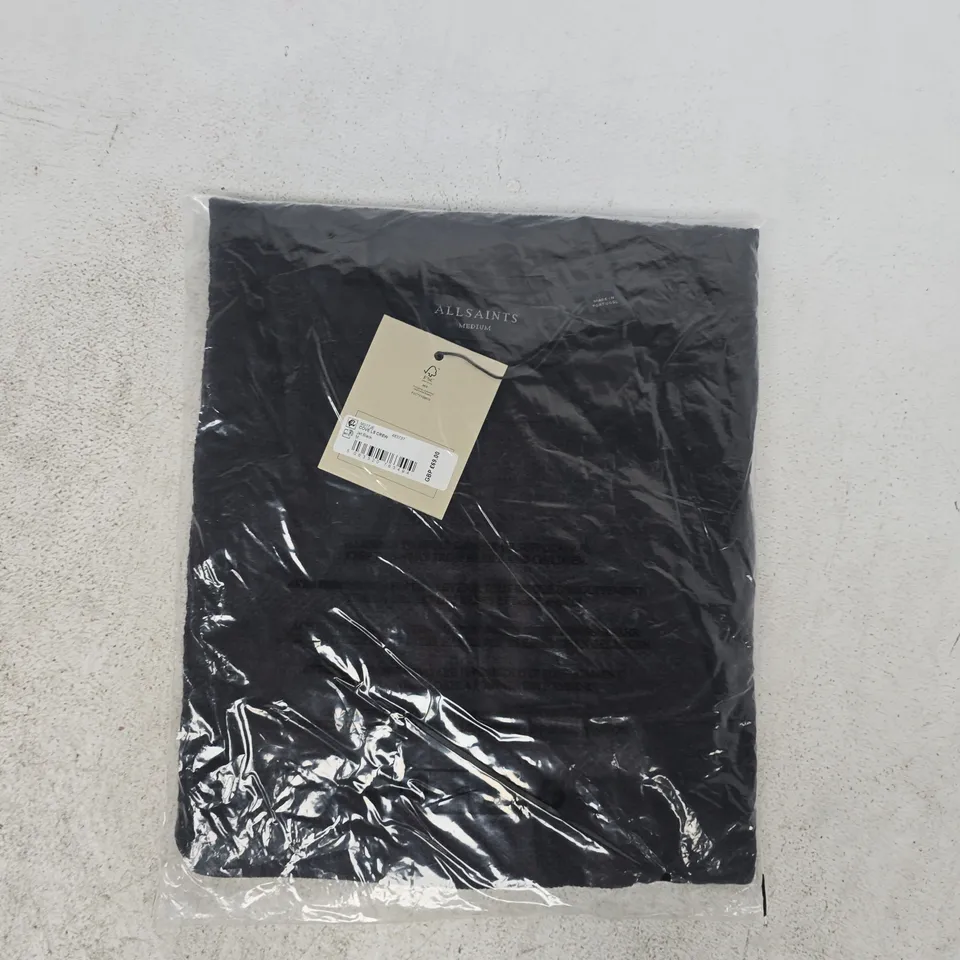 BAGGED ALLSAINTS COVE LONG SLEEVE CREW TOP IN BLACK SIZE MEDIUM