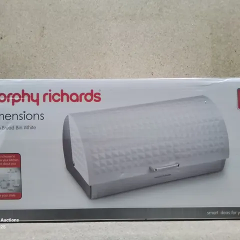 BOXED MORPHY RICHARDS ROLL TO0 BREAD BIN WHITE