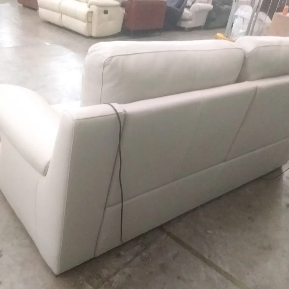 QUALITY DESIGNER MORENO 3 SEATER SOFA - GREY LEATHER 