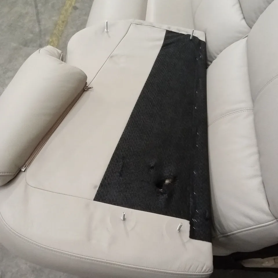 QUALITY DESIGNER 2 SEATER LEATHER SOFA - CREAM