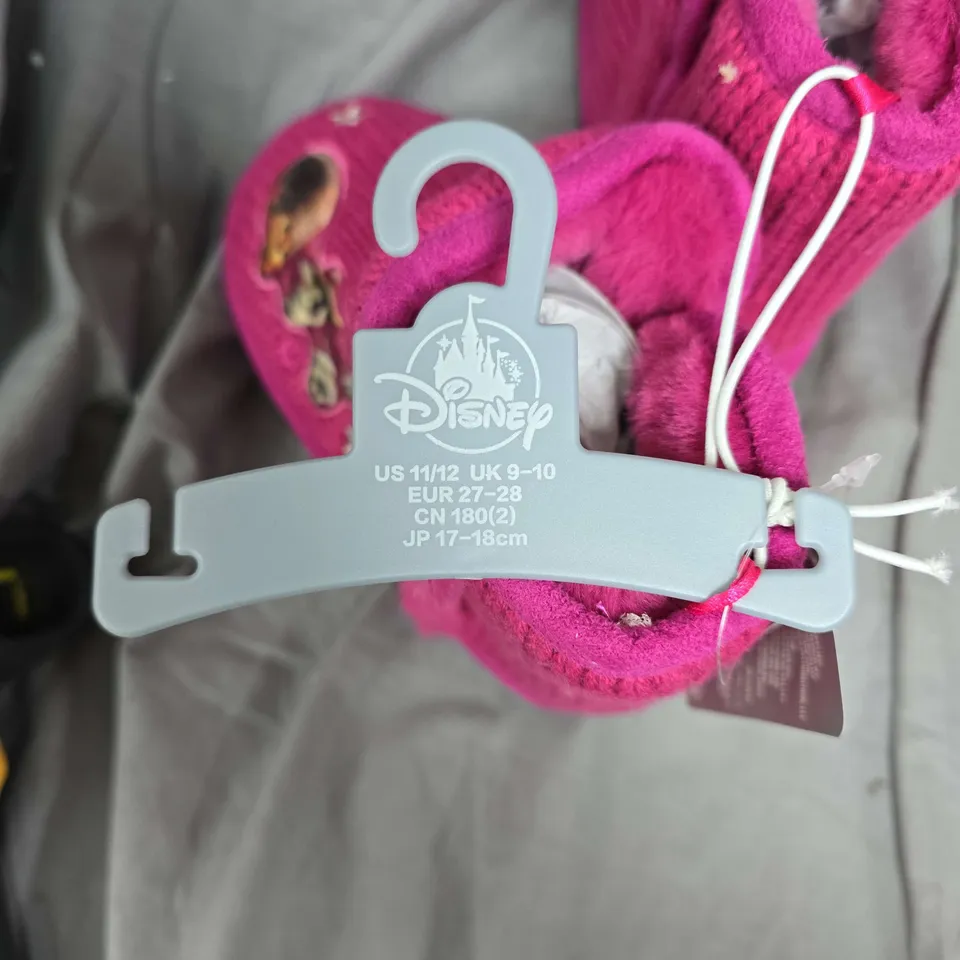 DISNEY PRINCESS KIDS' PINK PLUSH SLIPPERS – UK 9-10 (US 11/12)