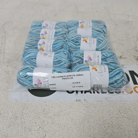 TXN LIMITED ELEMENTS URBAN PRINTS DK YARN – VENICE, 10 X 50G