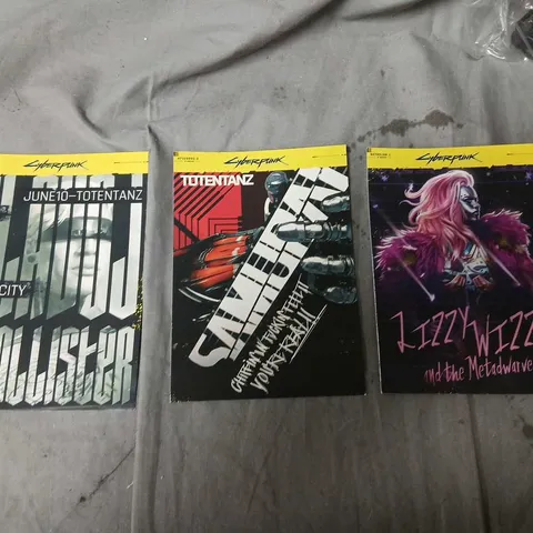 PALLET TO CONSIST OF A LARGE QUANTITY OF CYBERPUNK ART POSTCARDS β NIGHT CITY, TOTENTANZ & LIZZY WIZZY (SET OF 3)