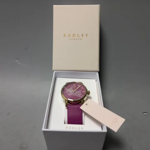RADLEY LONODN CALLIGRAPHY LEATHER STRAP WATCH