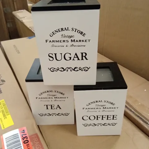 BOXED MANUFACTERED WOOD JAR - SET OF 3 