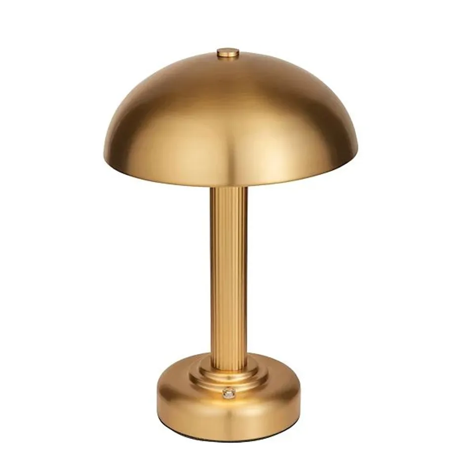 BOXED LUMINOSA BRIDPORT RECHARGEABLE TABLE LAMP WARM BRASS PLATE, 1X INTEGRATED LED