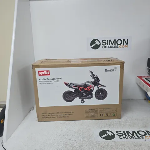 APRILIA DORSODURO 900 OFFICIAL LICENSED RIDE-ON MOTORBIKE TOY β 18 MONTHS+