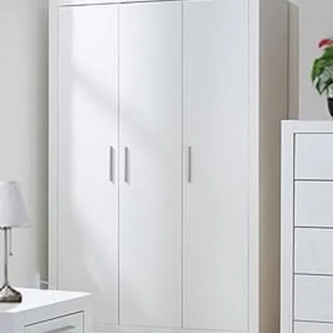 BOXED RIO 3 DOOR WARDROBE - GREY (2 BOXES)