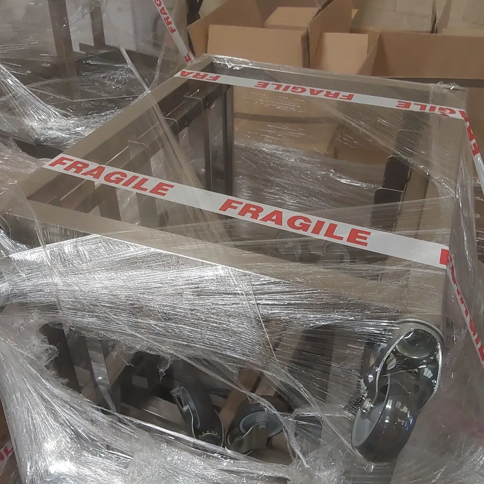 PALLET CONTAINING ASSORTED STAINLESS STEEL COMMERCIAL KITCHEN SHELVES