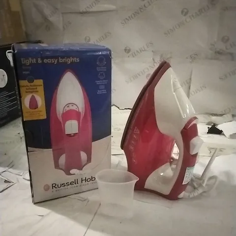 BOXED RUSSELL HOBBS LIGHT AND EASY BRIGHT BERRY IRON