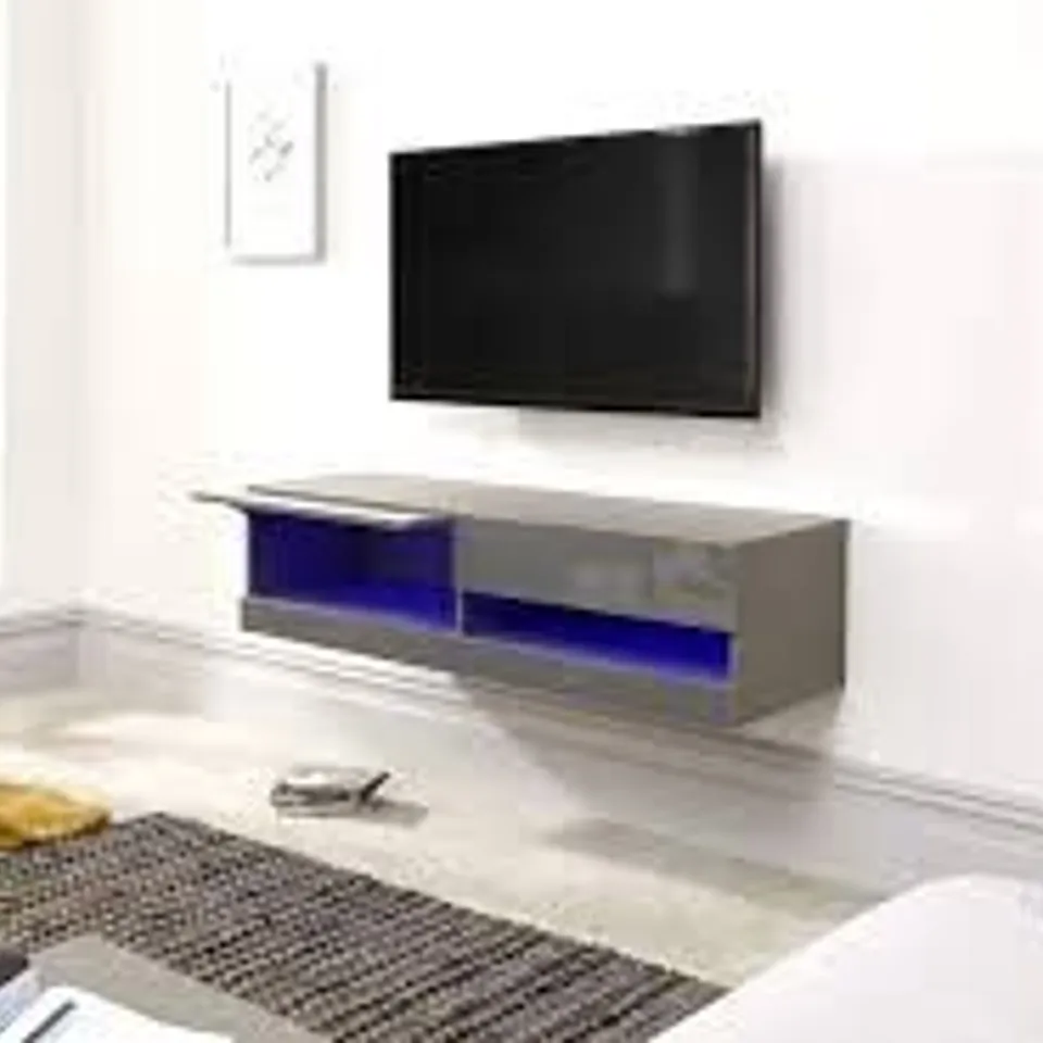 BOXED GFW GALICIA GREY SMALL WALL TV UNIT WITH LED (1 BOX)