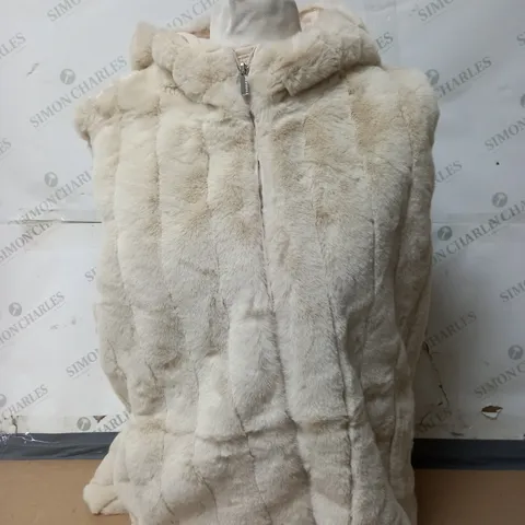 CENTIGRADE FAUX FUR GILET IN CHAMPAGNE SIZE XL 