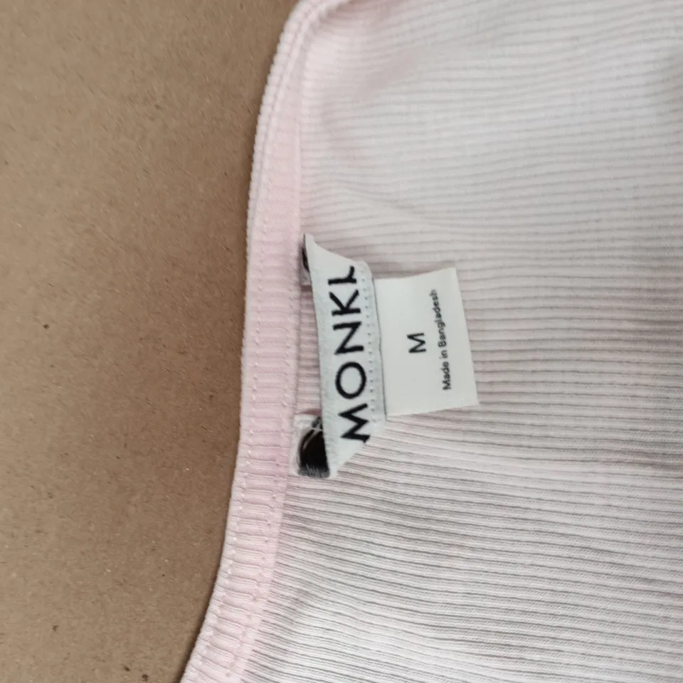 MONKI PINK RIBBED TOP – WOMEN'S, UK SIZE M