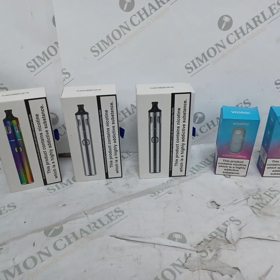 LOT OF APPROXIMATELY 10 BOXED E-CIGARETTES TO INCLUDE ENDURA T20S, VOOPOO VINCI Q, AND ARGUS XTKIT ETC.