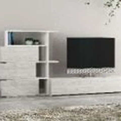 BRAND NEW BOXED NOMY TV UNIT - WHITE/ANTIQUE WHITE