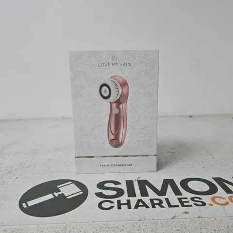 LOVE MY SKIN FACIAL CLEANSING SET – PINK ROSE-GOLD DEVICE (BOXED)