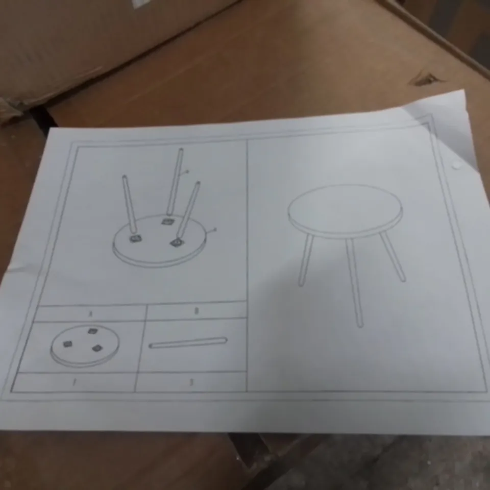 BOXED WHITE WOOD TOPPED SIDE TABLE BST016WH