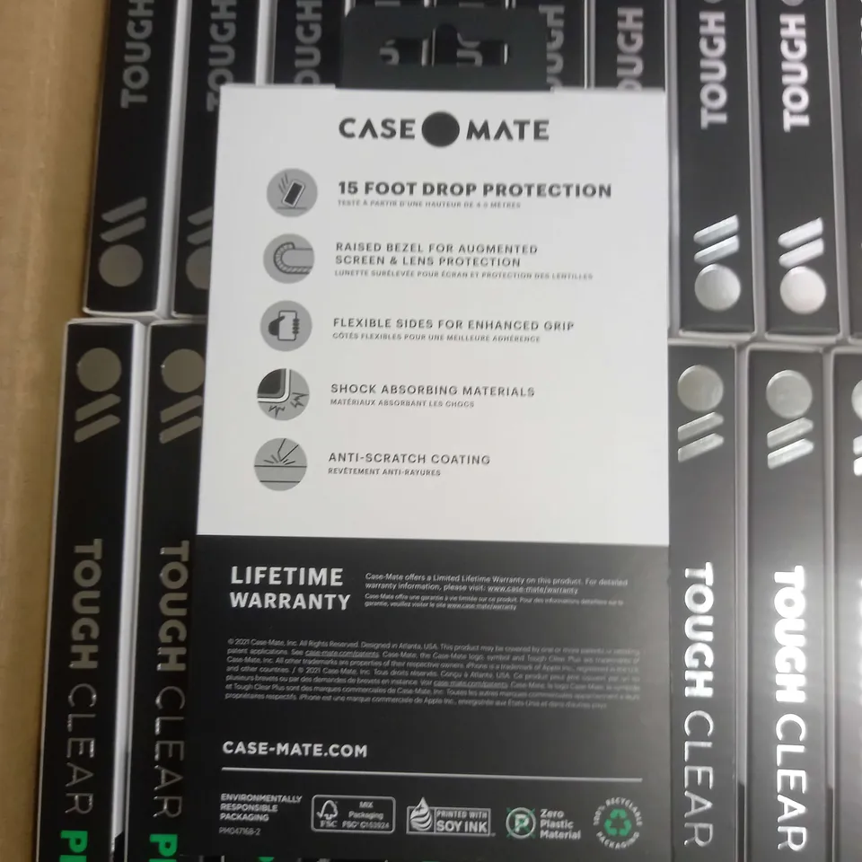 BOX OF APPROXIMATELY 56 CASEMATE TOUGH CLEAR PLUS IPHONE 13 MINI/ IPHONE 12 MINI 