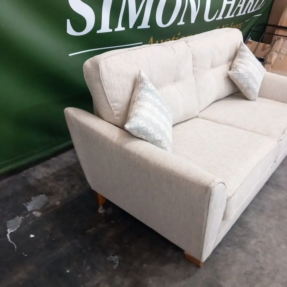 DESIGNER ASHLEY BEIGE FABRIC TWO SEATER SOFA