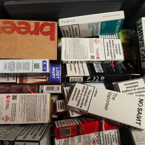 APPROXIMATELY 20 ASSORTED E-CIGARETTE PRODUCTS TO INCLUDE BRANDS SUCH AS LOST MARY, SIKE, NO SAINT, ETC - COLLECTION ONLY