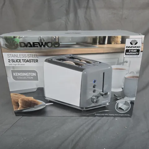 BOXED DAEWOO STAINLESS STEEL 2 SLICE TOASTER