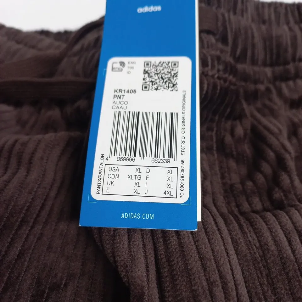 ADIDAS CORDUROY TRACK PANTS – UK XL (US XL) – BROWN