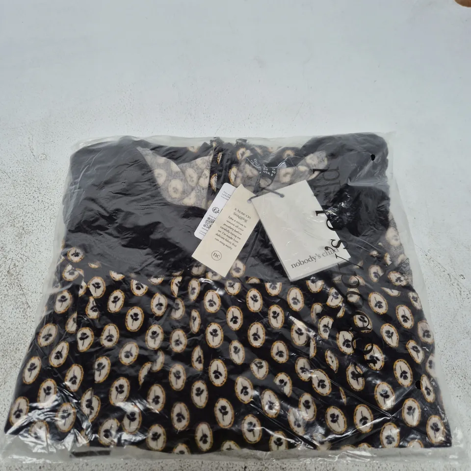 NOBODY'S CHILD CHELSEA MIDI DRESS – BLACK PATTERN, UK 8