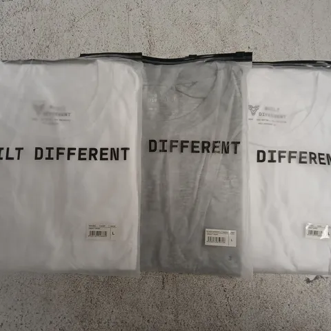 SET OF APPROXIMATELY 10 ASSORTED BUILT DIFFERENT T-SHIRTS/SHIRTS IN VARIOUS COLOURS AND SIZES