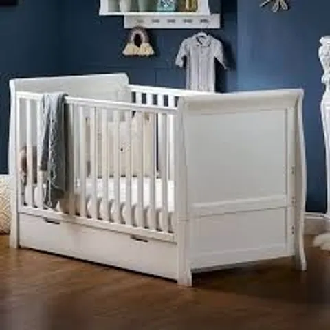 BOXED OBABY STAMFORD CLASSIC COT BED - WHITE (2 BOXES)