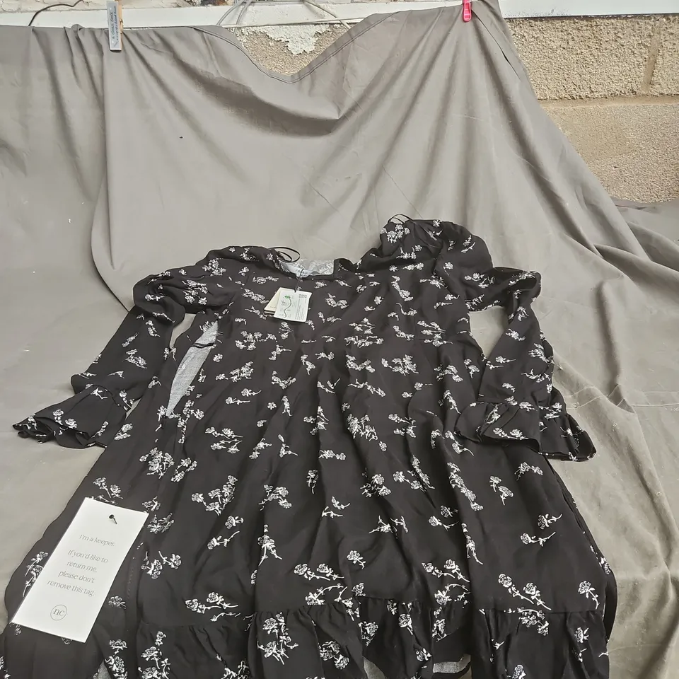 NOBODYS CHILD BELLA MINI DRESS BLACK DITSY – UK 10 (EU 38), US 6 – WOMEN'S DRESS