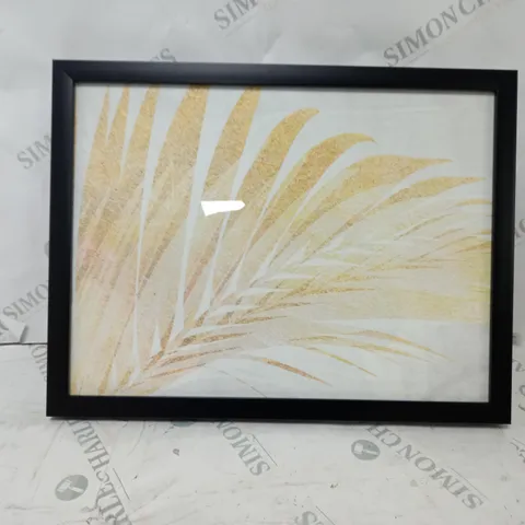 BOXED G AND C BRONZED PALM LEAF FRAMED GRAPHIC ART